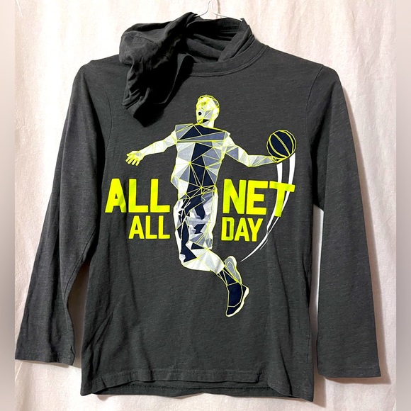The Children's Place Other - Children’s Place Basketball Gray Hooded Long Sleeved Shirt